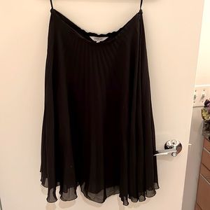 Black midi pleated skirt